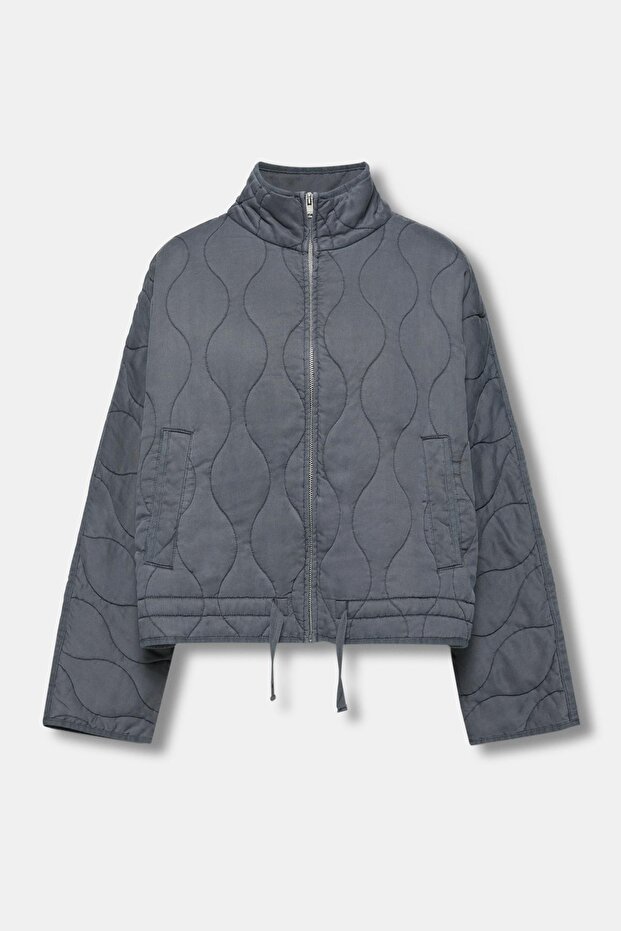 Dik yaka şişme mont - 8