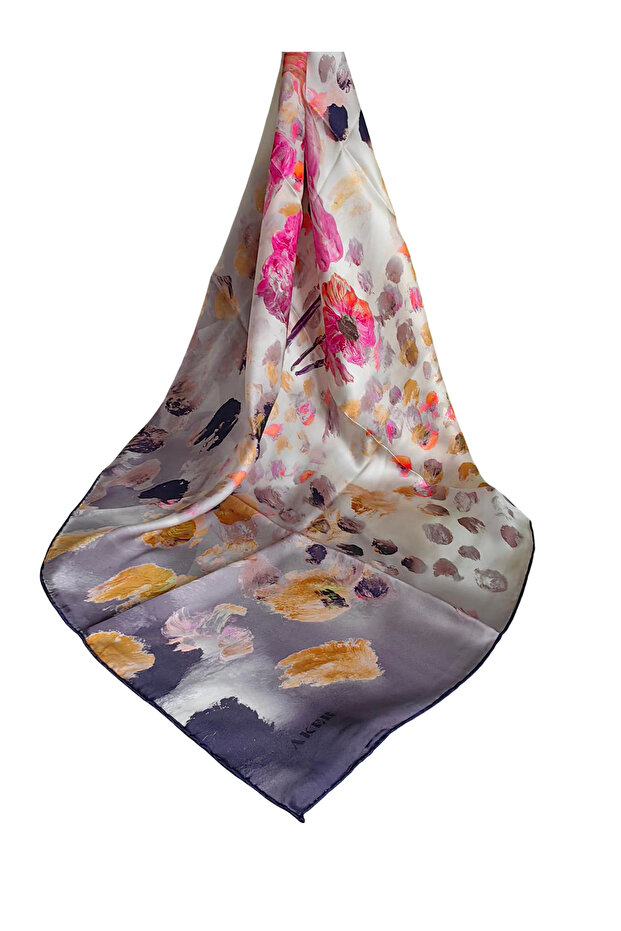 Silk K Crepe Satin Scarf 2026 Summer Season 9126701-321