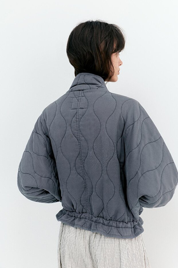 Dik yaka şişme mont - 6