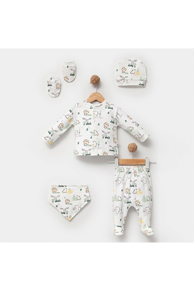 Nerimu Newborn Green Safari 5-Pack Hospital Release Pack