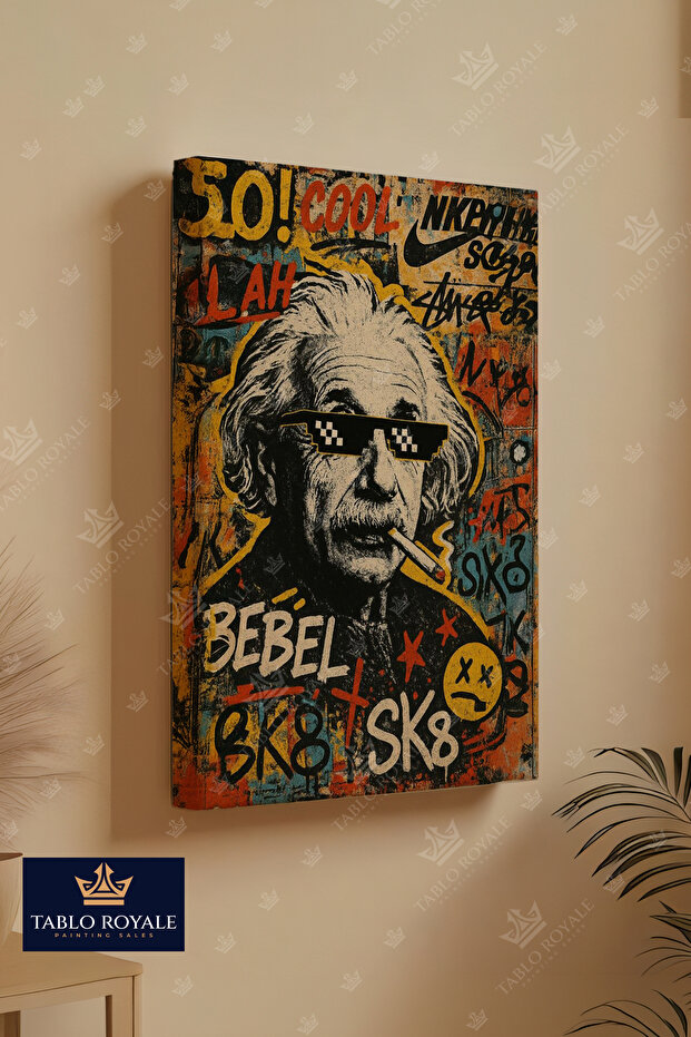 Bir Deha Einstein Kanvas Tablo-Salon Tablo