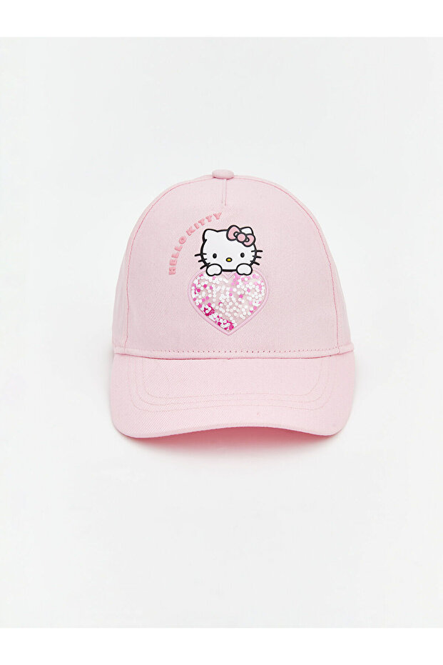 Pink hello kitty printed girl's cap hat