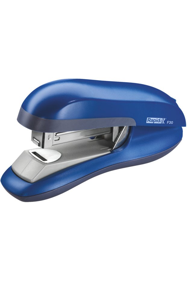 Plastic stapler F30, 30 sheets, flat stapling - blue
