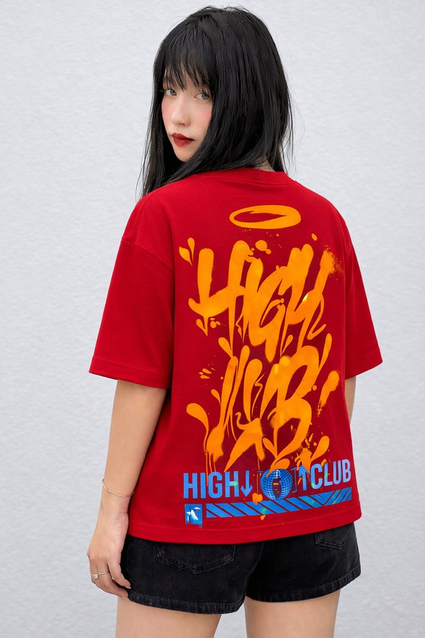 Women Men High Club Printed Oversized Unisex T-Shirt – Streetwear Graphic Print
