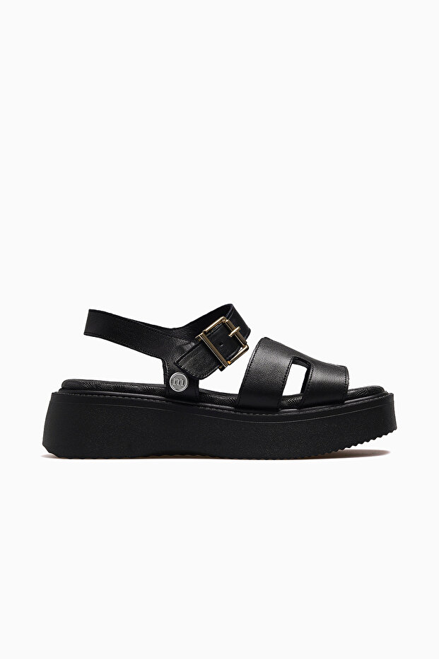 Women's Leather Daily Sandals 26Y D26Ys-2915 Black