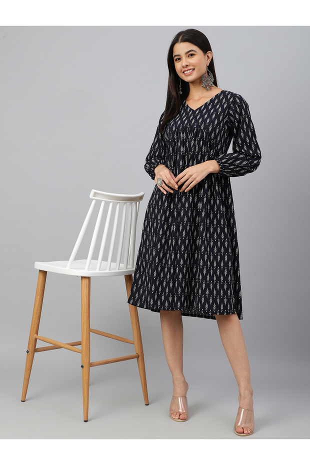 Premium pure cotton dress with prints - Indo Western wear for women
