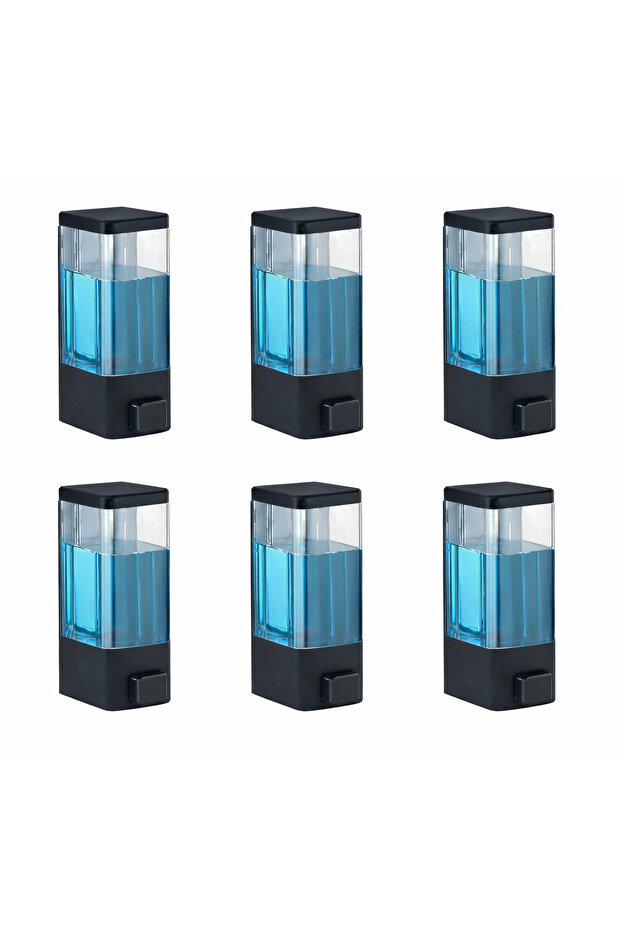 Wall Mounted Manual Liquid Soap Dispenser 6 Pcs Adhesive and Screw-On Non-Spill Soap Dispenser 350 ml V-1