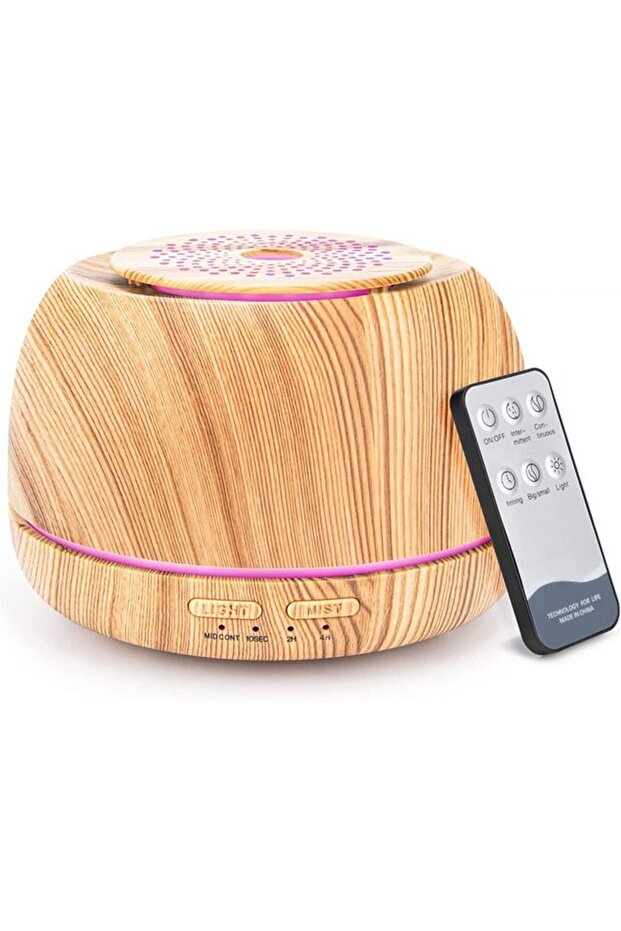 موزع الزيوت العطرية مع جهاز تحكم عن بعد، مرطب جو للعلاج بالروائح العطرية بمنفذ USB-C مع إضاءة LED بسبعة ألوان