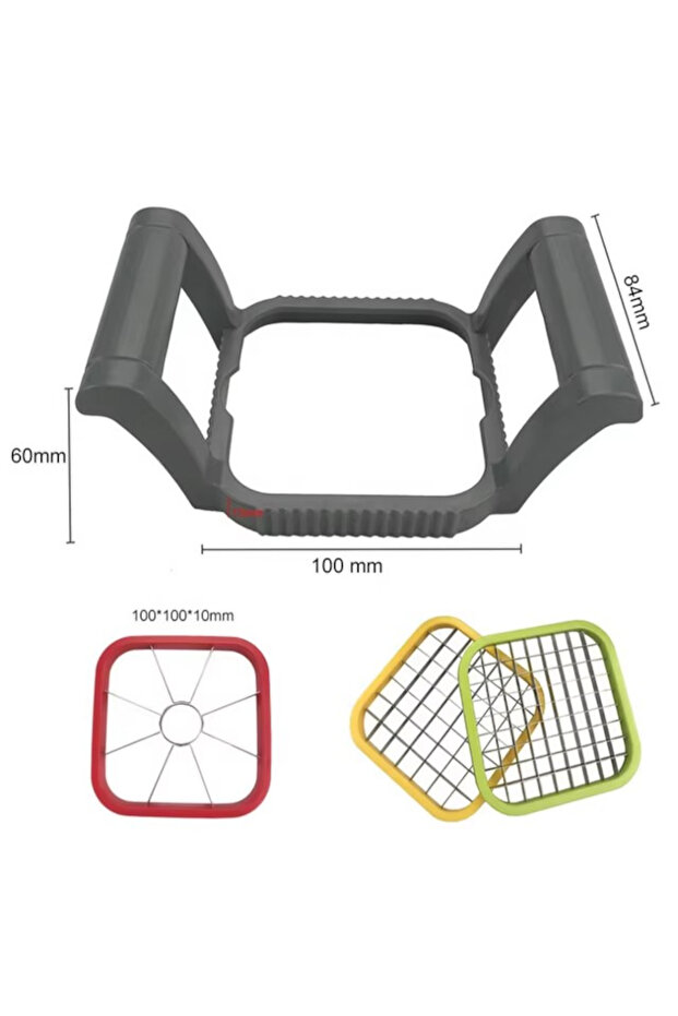 Vegetable & Fruit Slicer Set – 3 Interchangeable Cutting Shapes, Compact & Efficient - 2
