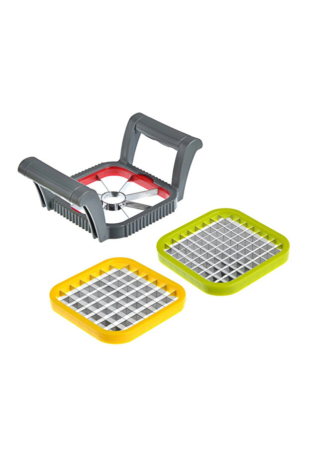 Vegetable & Fruit Slicer Set – 3 Interchangeable Cutting Shapes, Compact & Efficient - 1