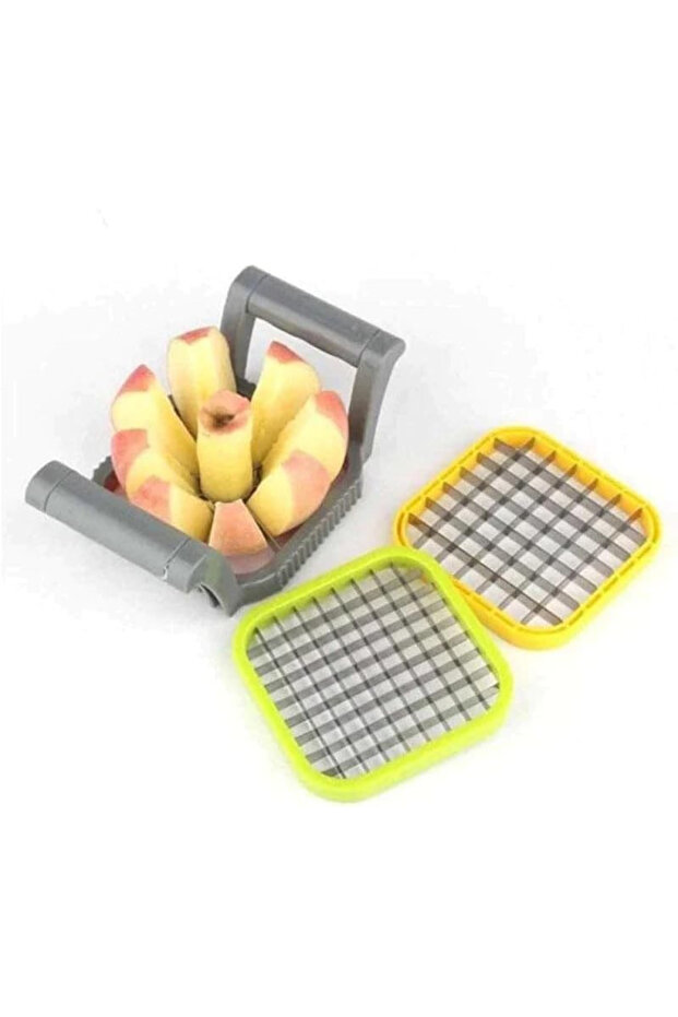 Vegetable & Fruit Slicer Set – 3 Interchangeable Cutting Shapes, Compact & Efficient - 3