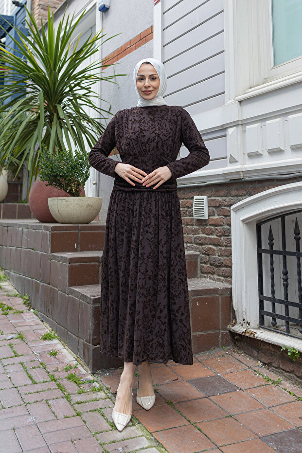 Flok Baskı Elbise - 2