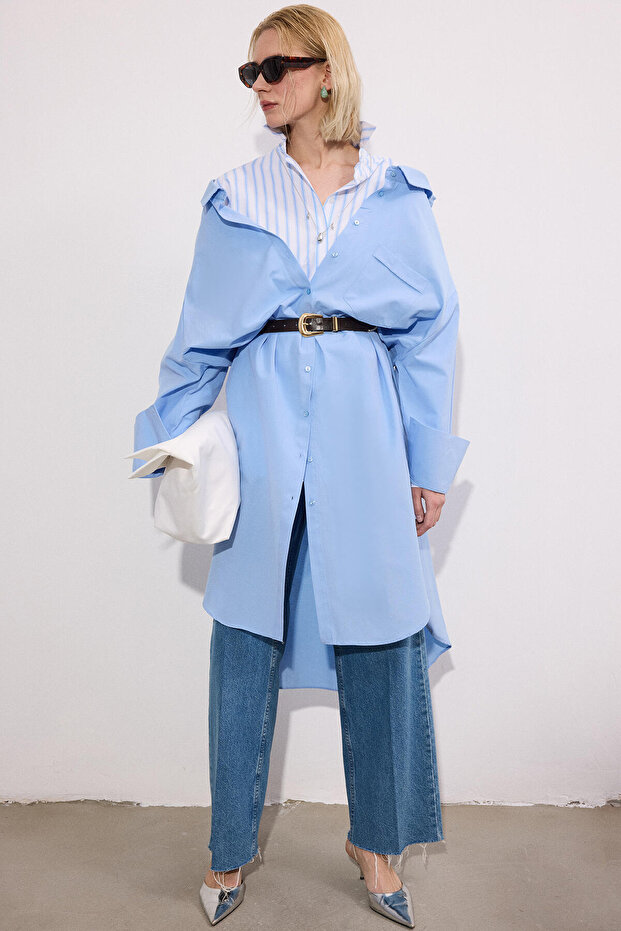 BASIC POPLİN GÖMLEK - 4