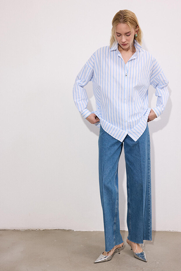 BASIC POPLİN GÖMLEK - 5