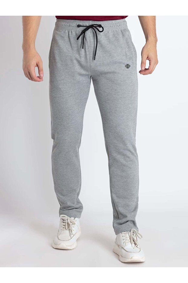 Basic Regular Fit Grey Melange Track Pant