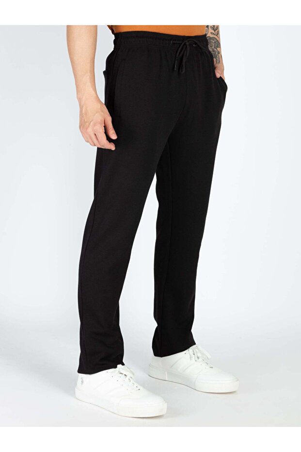 Basic Regular Fit Black Track Pant - 2