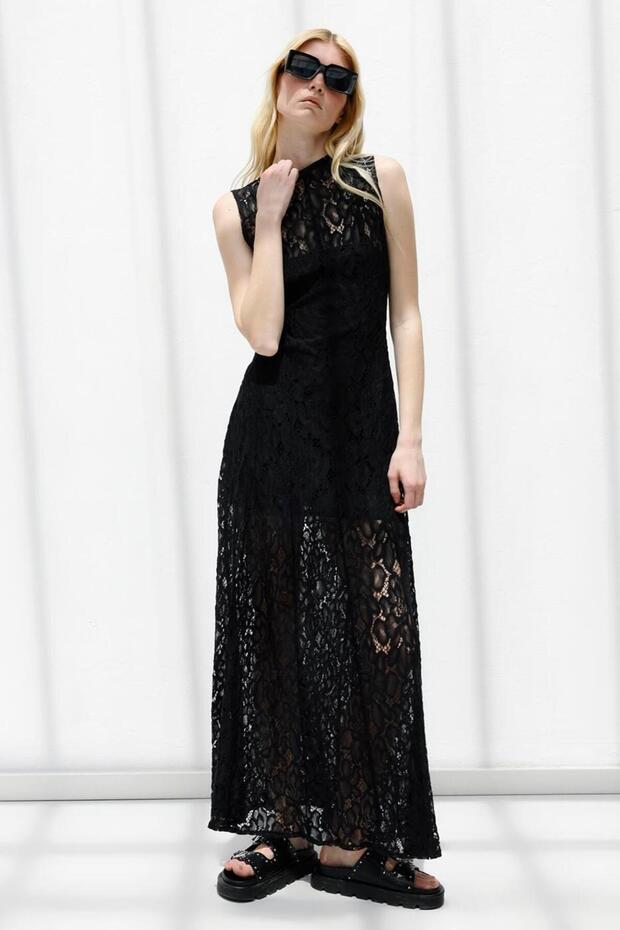Dantel Maksi Elbise - 1
