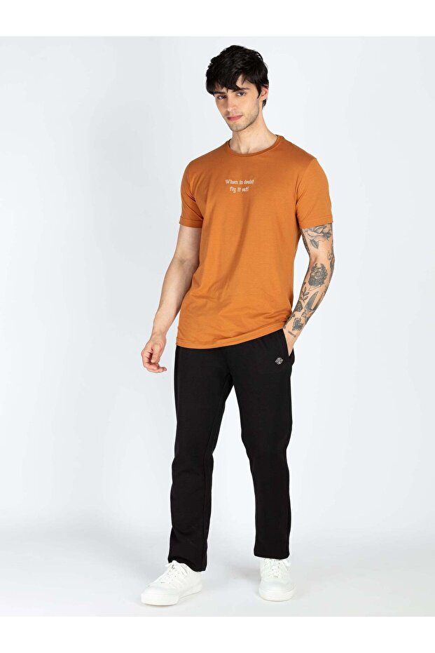 Basic Regular Fit Black Track Pant - 5