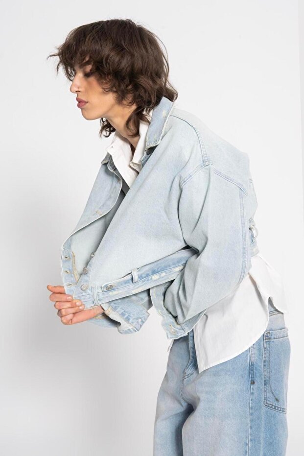 Yıpratmalı Denim Mont - 1