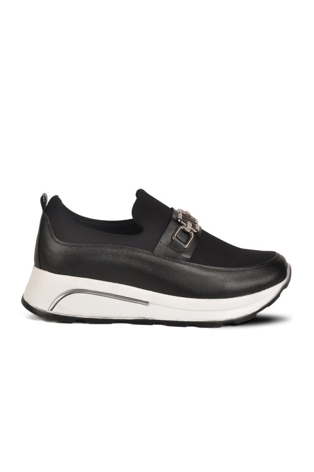 Black White Laceless Women's Casual Shoes