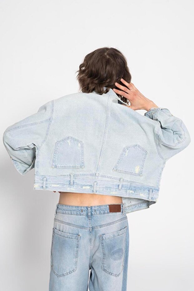 Yıpratmalı Denim Mont - 5