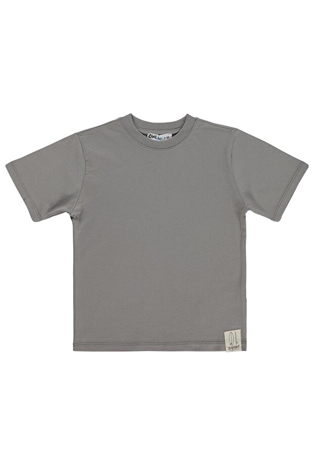 Basic Surf Label T-Shirt for Ages 2-5 - Gray
