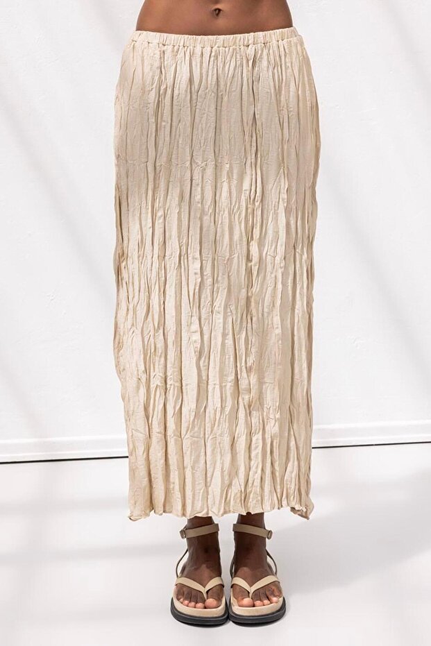 Crashlı Midi Etek - 5