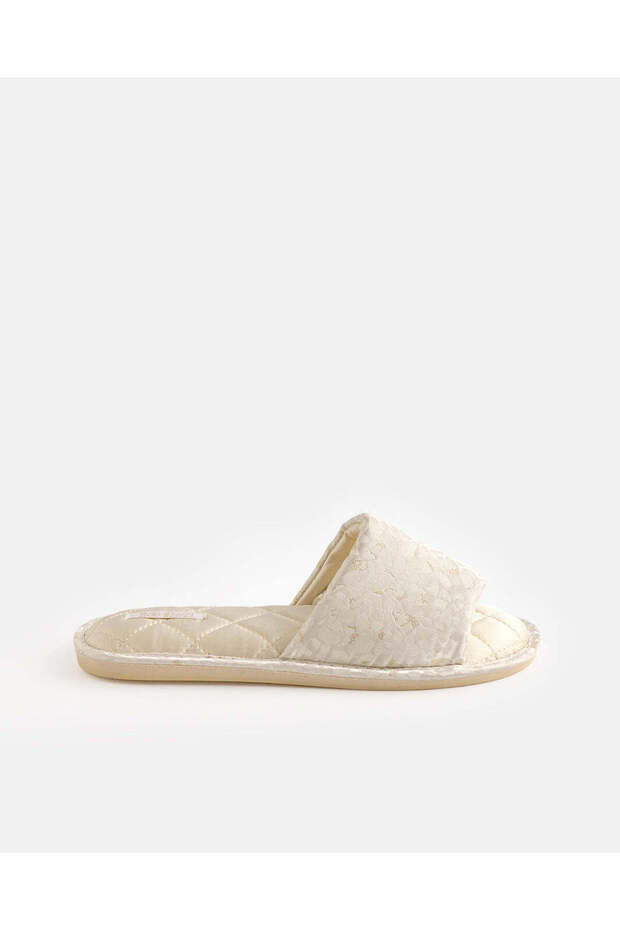 Women Ivory Embossed Slippers