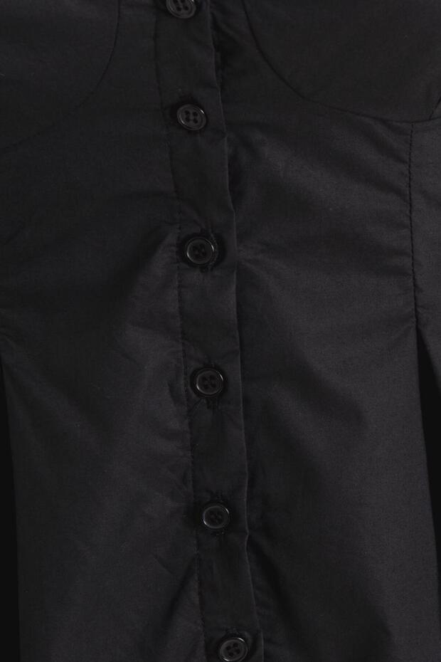 Pileli Askılı Bluz - 3