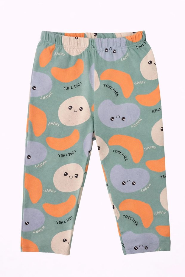 Happy Together Patterned Unisex Baby Pajama Bottoms – Combed Cotton (9–12 Months)