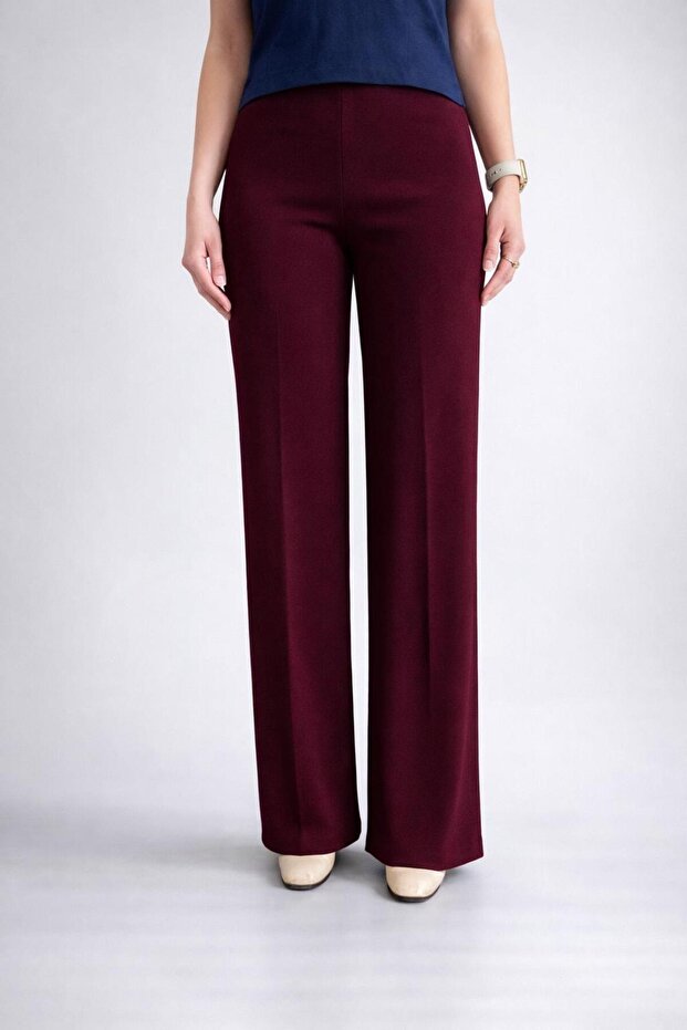 Modal Fabric Wide-Leg Straight Cut Elastic Stretchy Trousers Quality Stylish Design
