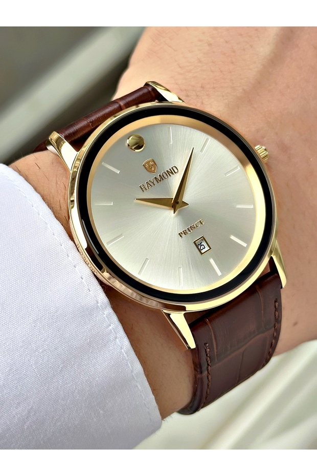 Brown Color 5 Atm Waterproof Steel Case Men's Wristwatch with Calendar Rym1036Mr