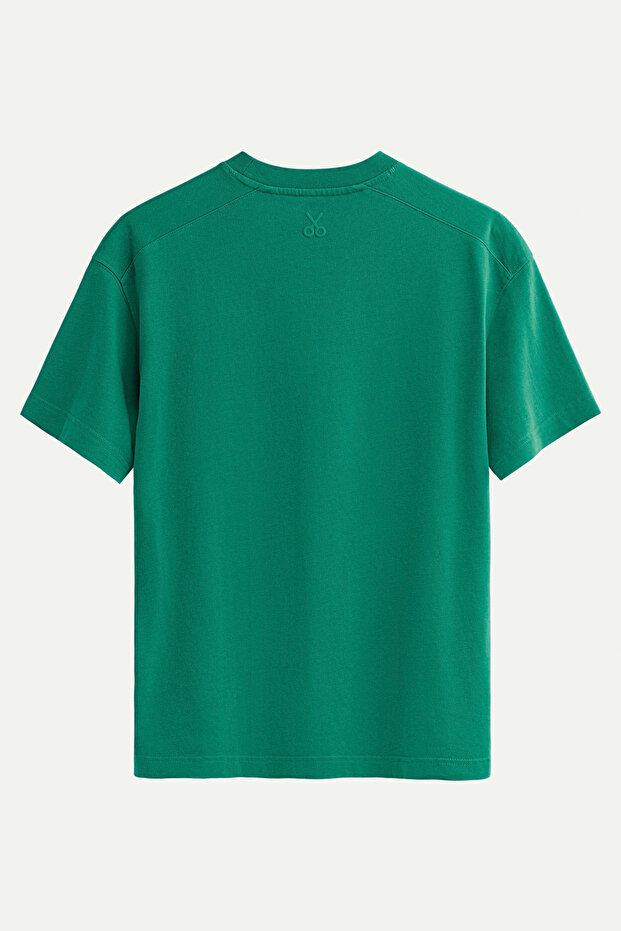 Erkek Oversize Basic T-Shirt - Urban - Forest Shade - 2