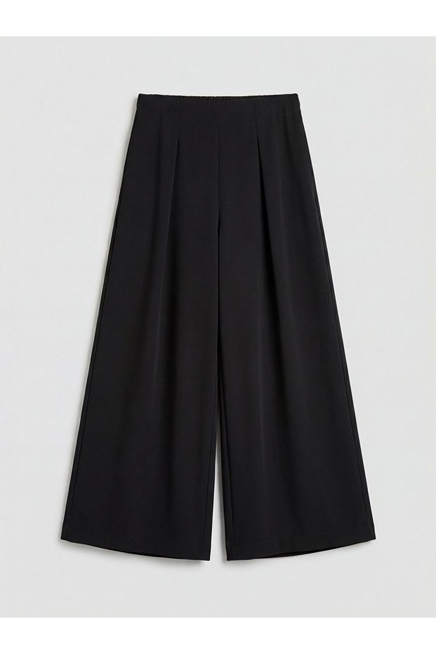 Peak New Season Women's Pleated Fabric Trousers with Elastic Waist
