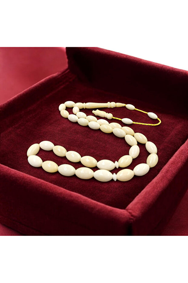 Natural Camel Bone Barley Cut System Tasseled Prayer Beads