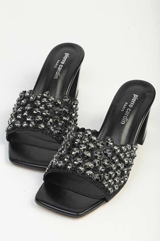 Black Women's High Heels Slipper Pc-55789