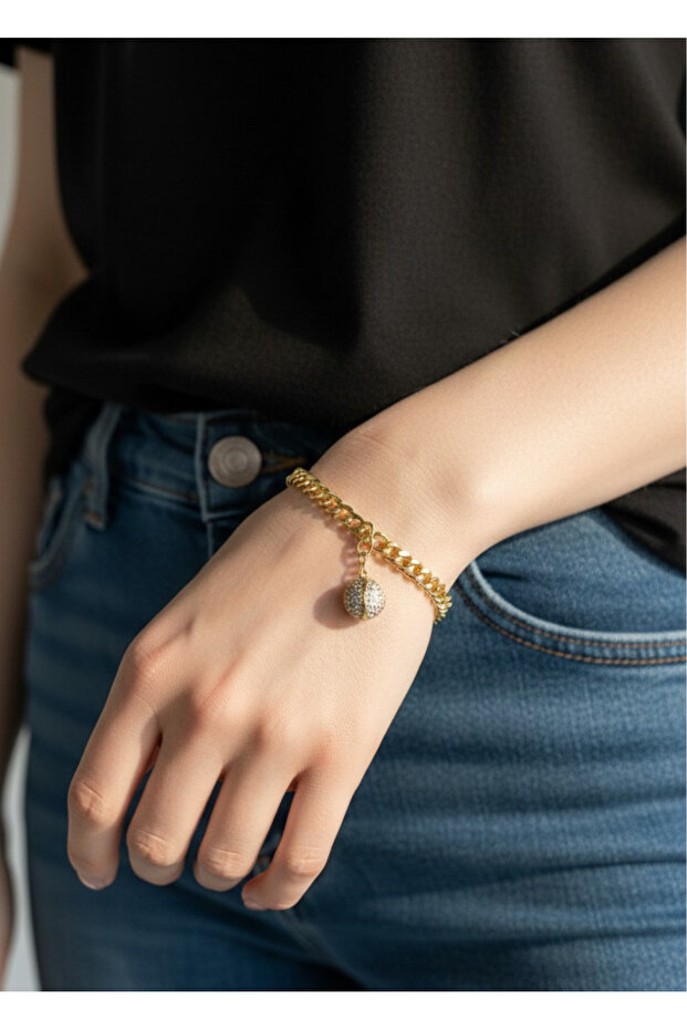 Xuping Gold Chain Stone Ball Bracelet - 26Xpb46
