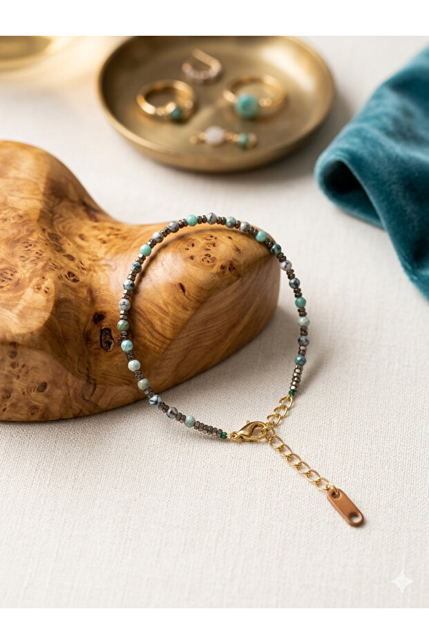 Turquoise Stone 4mm Handmade Natural Stone Bracelet