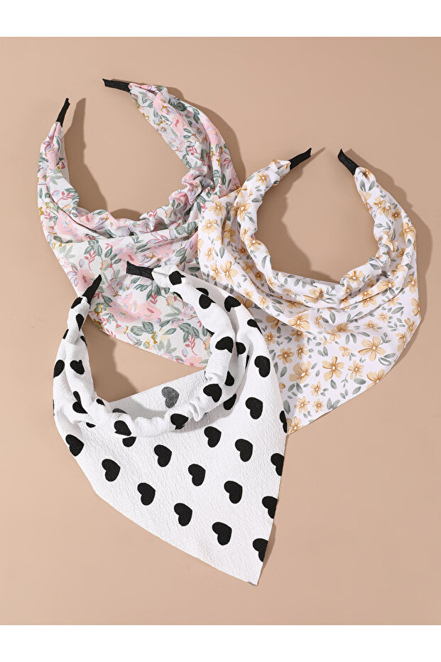 Pack of 3 - Flower Triangle Headbands