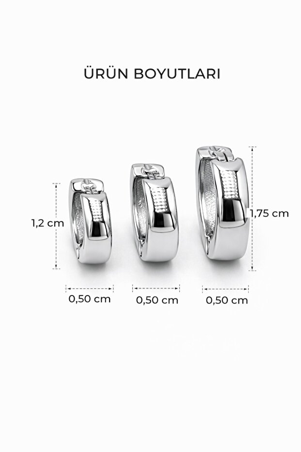 3'lü Gümüş Basic Kadın Küpe - 3