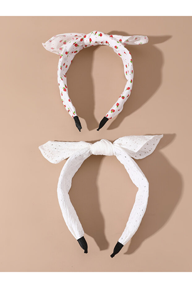 Pack of 2 - Strawberry Print Lace Headband