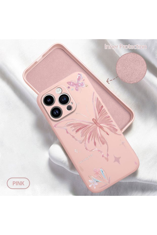 iPhone 14 Pro Compatible Special Butterfly Design Liquid Silicone Case, Slim, Slip-Resistant