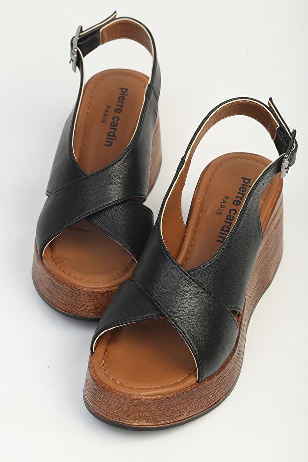 Women's Black Heeled Shoes Pc-55686