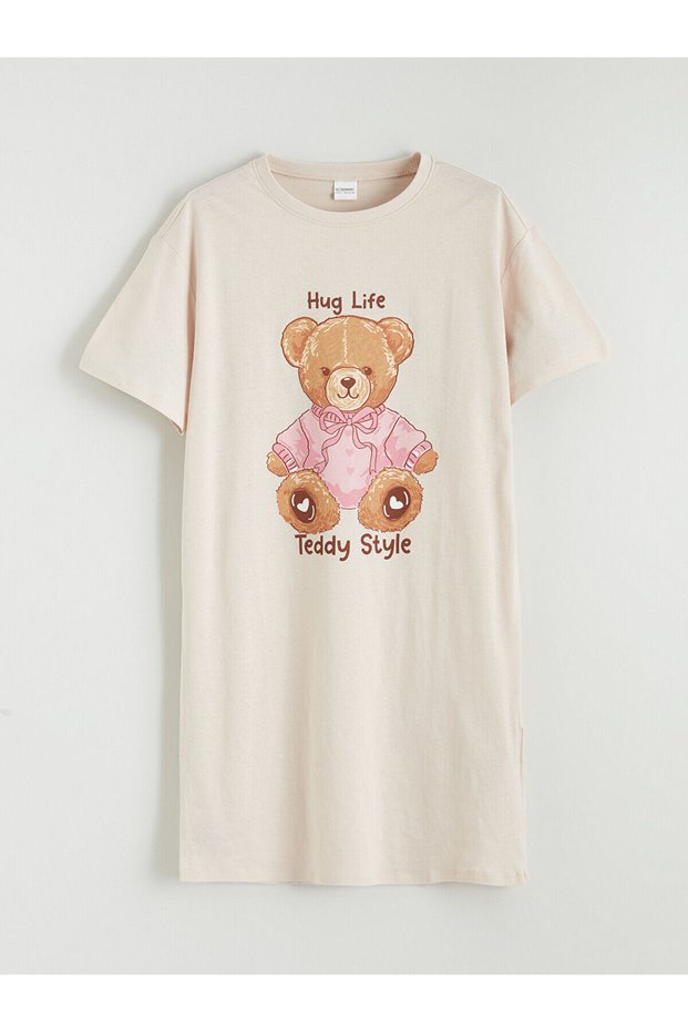 Peak New Season Printed Short Sleeve Girls' Nightgown