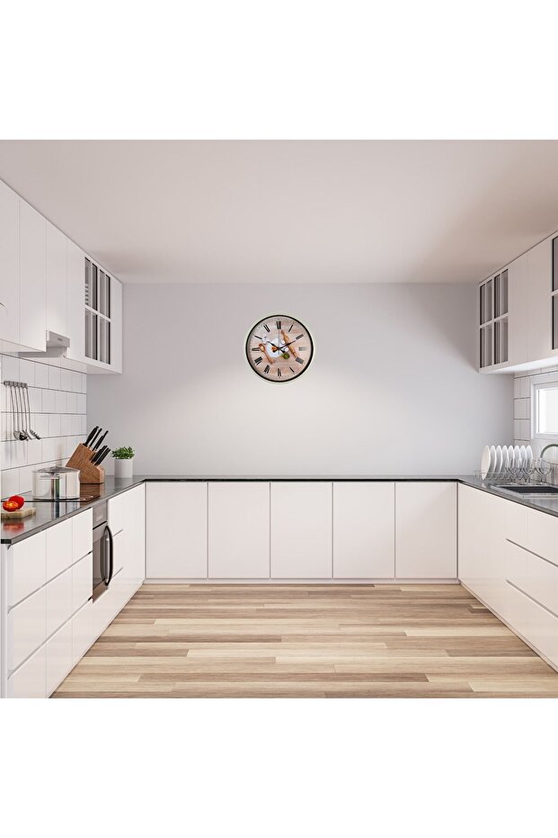 Cream 36 cm Decorative Kitchen Wall Clock Lwlhm-Ytrs345