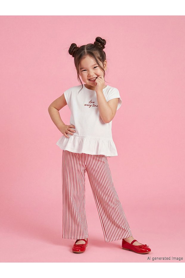 Seray New Season Crew Neck Girls' Blouse and Pants