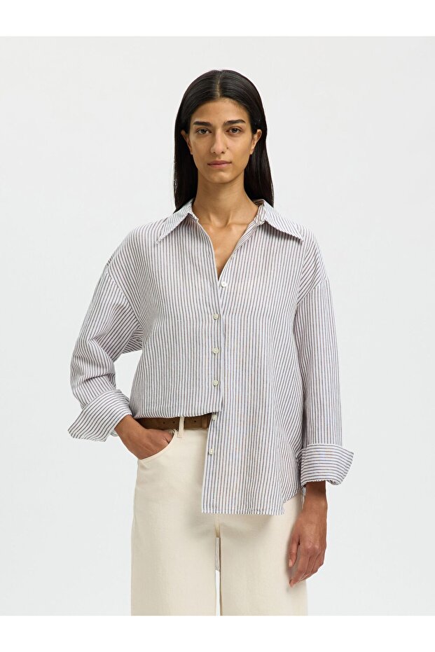 Bluse aus Leinengemisch Oversized - 1