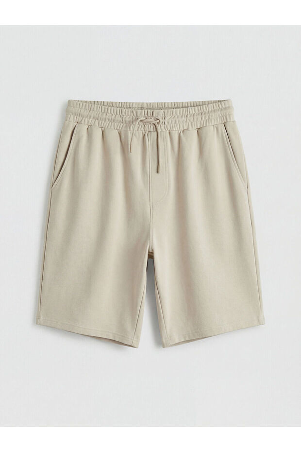 Beige Standard Fit Men's Shorts