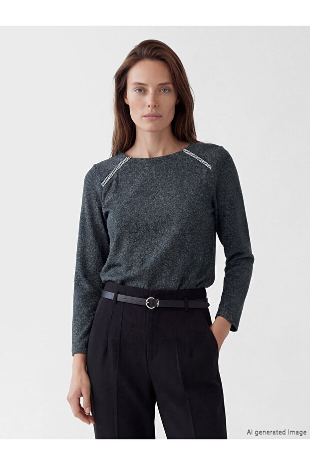 Anthracite Crew Neck Women's T-Shirt