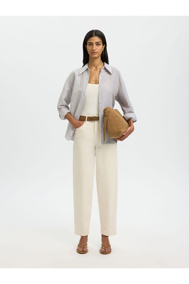 Bluse aus Leinengemisch Oversized - 6